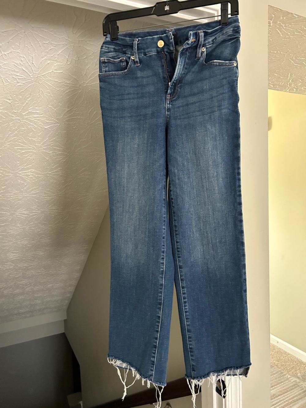 Express Women's Medium Blue Straight-Leg Jeans